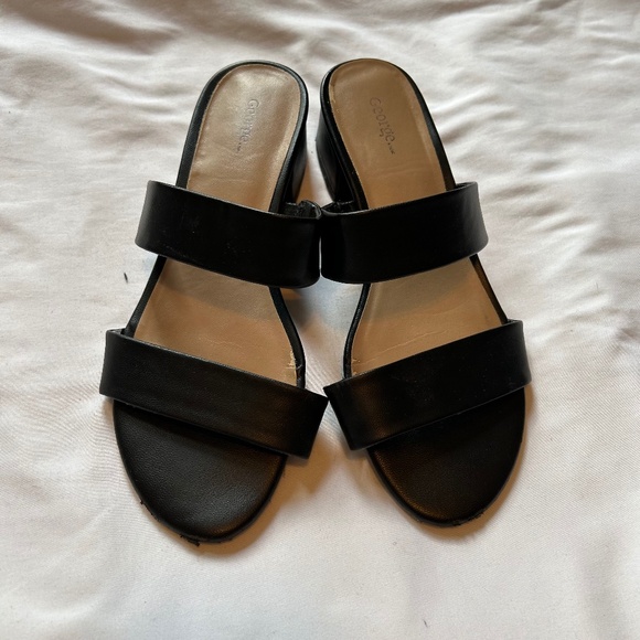 Plain Basic George Black Strappy Heel Sandal Size 8 - Picture 1 of 6